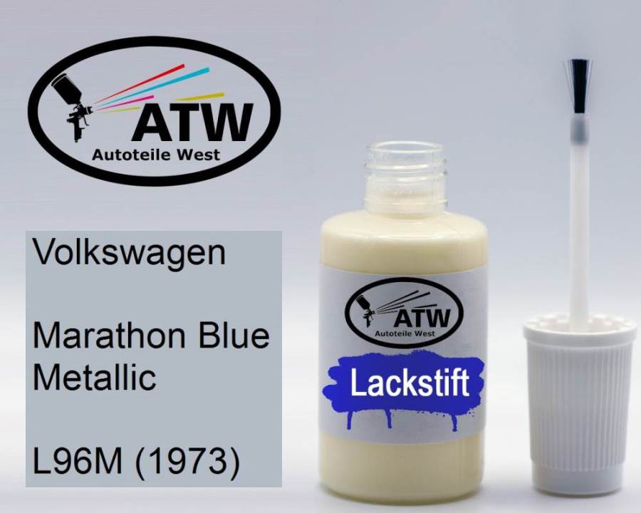 Volkswagen, Marathon Blue Metallic, L96M (1973): 20ml Lackstift, von ATW Autoteile West.